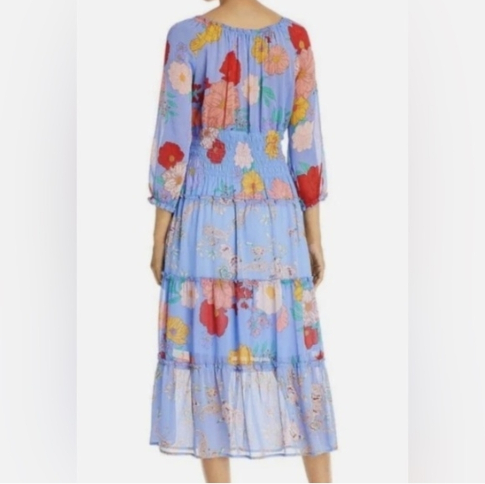 Blue Floral Tiered Maxi Dress - Picture 2 of 6